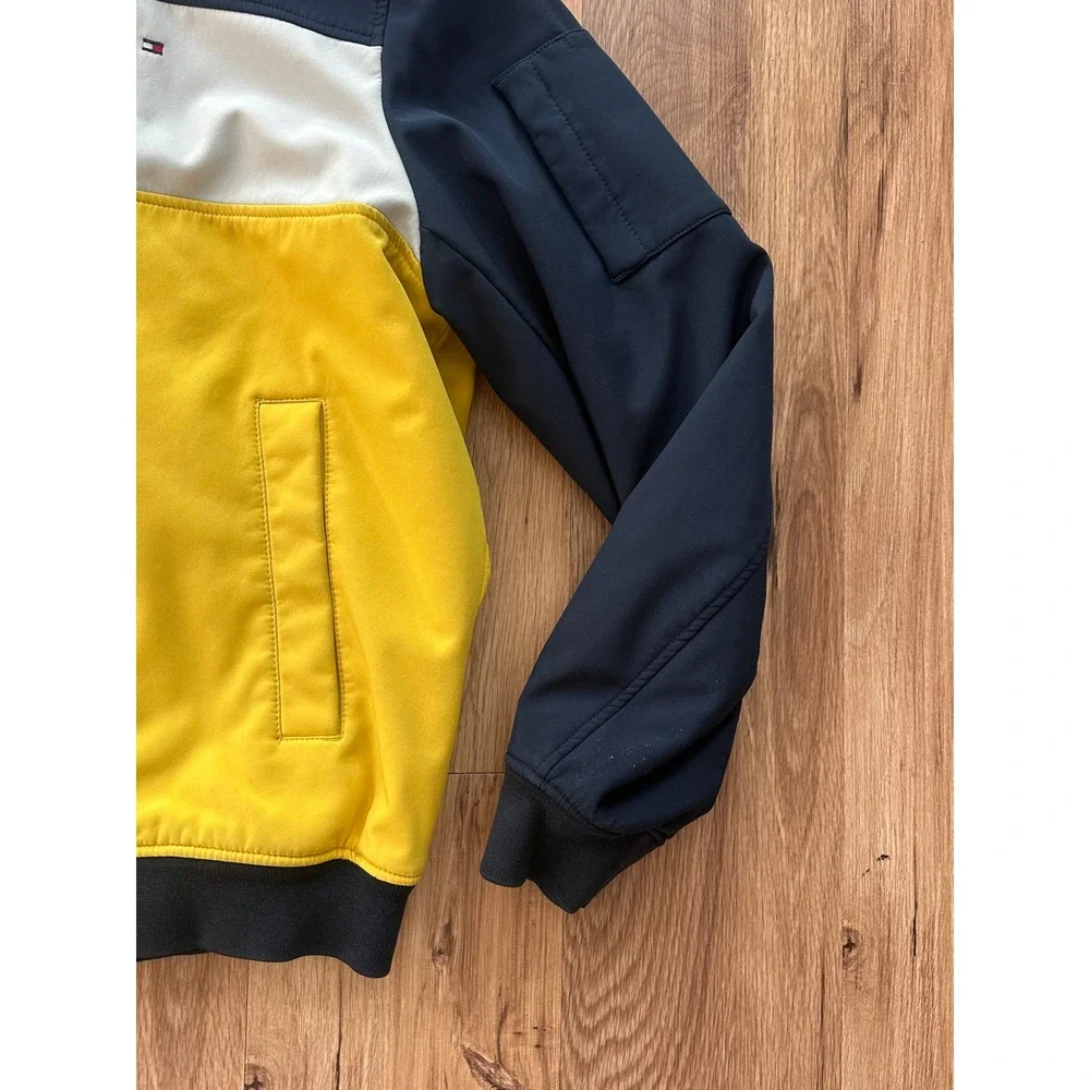 Tommy Hilfiger Mens Yen Softshell Hooded Jacket‎ Navy White Yellow Size XL